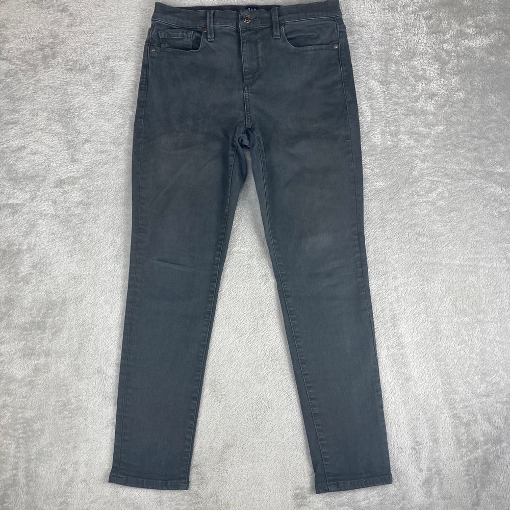 Gap Denim True‎ Skinny Jeans Womens 28 Short Faded Black Gray Mid Rise Stretch